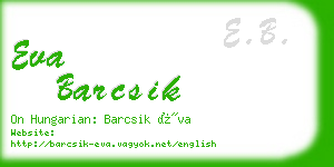 eva barcsik business card